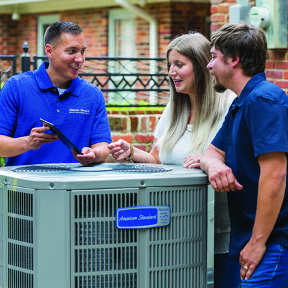 HVAC Technician Consults With Customers.